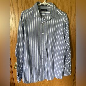 Men’s Daniel Cremieux Button Down Shirt - XL - Blue with White Stripes